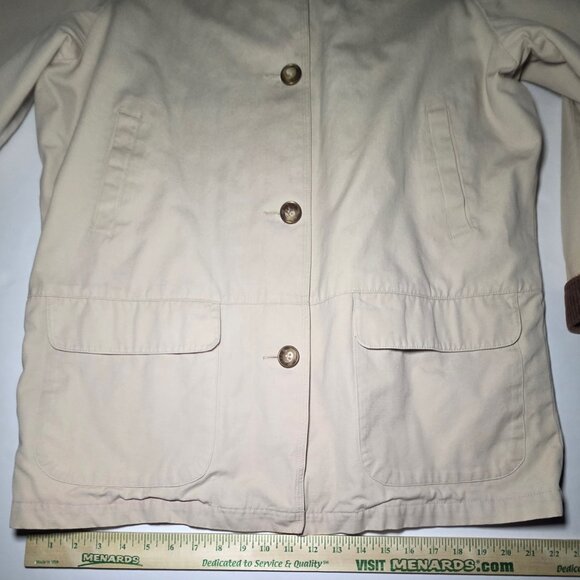 Coat Collectibles Womens Beige and Brown Button Up Short Trench Coat Size Small - Picture 8 of 15